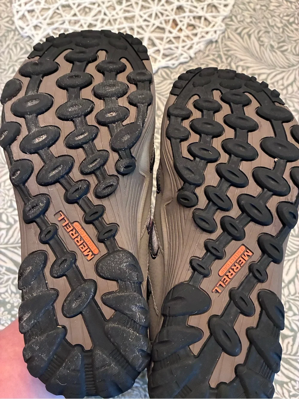 Boys Orange Merrell hiking boots
